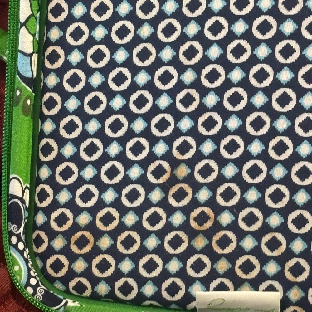 Vera Bradley Laptop Bag Cupcake Green Retired Cottagecore Polka Dots Mandela - Picture 10 of 16